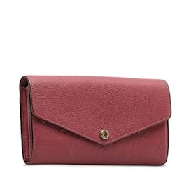 Louis Vuitton-Louis Vuitton Monogram Empreinte Portefeuille Sarah Long Wallet-Pink,Dark red