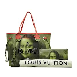 Louis Vuitton-Louis Vuitton Masters Collection Da Vinci Neverfull MM Tote Bag-Pink,Multiple colors,Orange