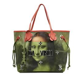 Louis Vuitton-Louis Vuitton Masters Collection Da Vinci Neverfull MM Tote Bag-Pink,Multiple colors,Orange