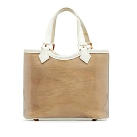 Louis Vuitton-Louis Vuitton Epi Plage Mini Lagoon Bay Handbag-White,Beige