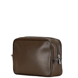 Louis Vuitton-Louis Vuitton Taiga Karuga Clutch Bag-Brown