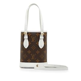 Louis Vuitton-Louis Vuitton Monogram Nano Bucket Handbag-Brown,White