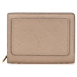 Louis Vuitton Monogram Empreinte Bi-fold Wallet Beige Grey