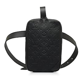 Louis Vuitton-Louis Vuitton Monogram Taurillon Utility Side Bag-Black