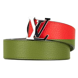 Louis Vuitton-Louis Vuitton Santur LV Initial Belt-Red,Beige