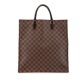 Louis Vuitton-Louis Vuitton Damier Sac Plat Tote Bag-Brown,Damier ebene