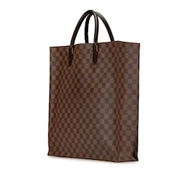 Louis Vuitton-Louis Vuitton Damier Sac Plat Tote Bag-Brown,Damier ebene