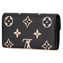 Louis Vuitton-Louis Vuitton Monogram Empreinte Bicolor Portefeuille Sarah Long Wallet-Black