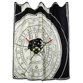 Louis Vuitton-Louis Vuitton 1988 Montre Gae Aulenti Clock Pattern Scarf-Black,Multiple colors