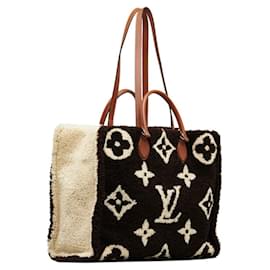 Louis Vuitton-Louis Vuitton Monogram Teddy On The Go GM Tote Bag-Brown,Cream