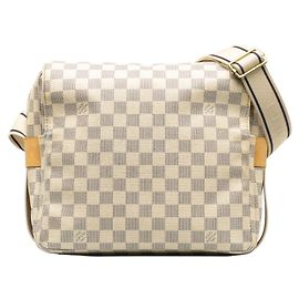 Borsa a Spalla Louis Vuitton Damier Azur Naviglio Bianco