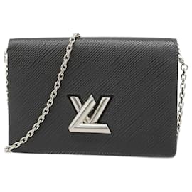 Louis Vuitton-Louis Vuitton Epi Portefeuille Twist Chain Wallet-Black