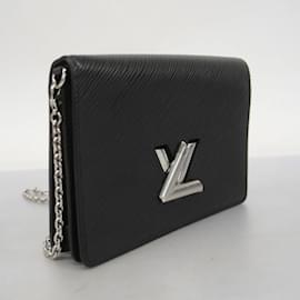 Louis Vuitton-Louis Vuitton Epi Portefeuille Twist Chain Wallet-Black