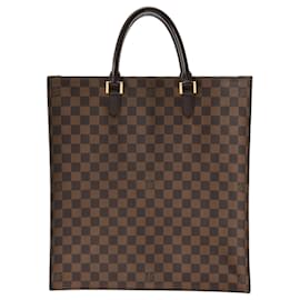 Louis Vuitton-Louis Vuitton Damier Sac Plat Tote Bag-Brown,Damier ebene