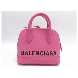 Balenciaga-NEUF SAC A MAIN BALENCIAGA TOP HANDLE VILLE XXS BANDOULIERE CUIR ROSE BAG-Rose