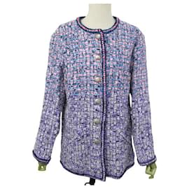 Chanel-NEW CHANEL COAT P70087V49020 SIZE 36 S PINK BLUE-Multiple colors