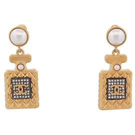 NEUN CHANEL PARFUMFLASCHE NUMMER 5 GOLD Ohrringe Golden