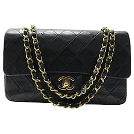 Chanel-VINTAGE CHANEL TIMELESS CLASSIC PM LEATHER SHOULDER BAG-Navy blue