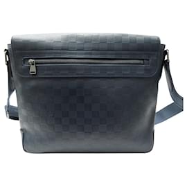 Louis Vuitton-NINE BAG LOUIS VUITTON DISTRICT MM INFINITE CHECKERED LEATHER SHOULDER BAG-Blue