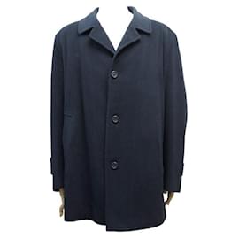 Autre Marque-VINTAGE BURBERRYS NEW WIEN 52 L WOOL COAT EL CORTE INGLES COAT-Navy blue