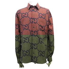 Gucci-NEW GUCCI CHECKED VICHY GG JUMBO PRINT WOOL SHIRT SIZE 48 M L-Other