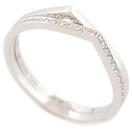 NEW REPOSSI ANTIFER RING 2 ROWS RAF2AKWG00000 53 WHITE GOLD 18K DIAMONDS Silvery