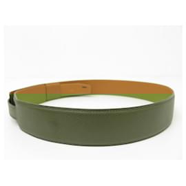 Hermès-VINTAGE HERMES KELLY 40MM COURCHEVEL RED LEATHER BELT-Red