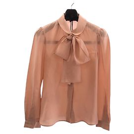 Camicia in seta con nastro Miu Miu Rosa