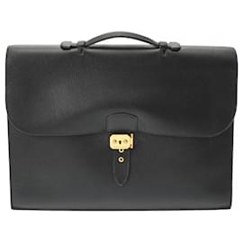 Hermès-HERMES Sac A Depeche 41 Black Z Stamp Men's Briefcase-Black