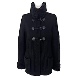 Chanel-New Fluffy Black Cashmere Coat-Black