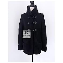 Chanel-New Fluffy Black Cashmere Coat-Black