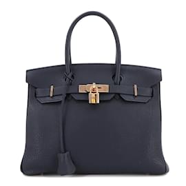 Hermès-Hermes Birkin 30 Handbag in Blue Nuit-Blue