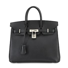 Hermès-Hermes Birkin 25 Handbag in Black Epsom Leather-Black