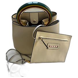 Marni Pannier Eimer Tasche Aus weiß