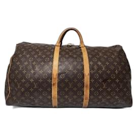 Louis Vuitton-Louis Vuitton Monogram Canvas Keepall Bandouliere 60 Duffel Bag Brown-Brown