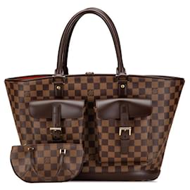 Louis Vuitton-Louis Vuitton Damier Manosque GM Handbag Tote Bag-Brown,Damier ebene