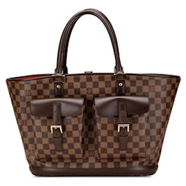 Louis Vuitton-Louis Vuitton Damier Manosque GM Handbag Tote Bag-Brown,Damier ebene