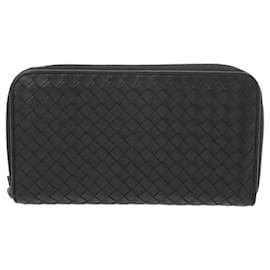 Bottega Veneta-Bottega Veneta Intrecciato Black Men's Long Wallet-Black