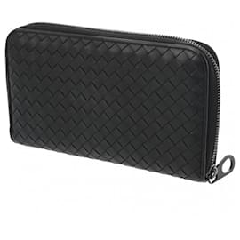 Bottega Veneta-Bottega Veneta Intrecciato Black Men's Long Wallet-Black