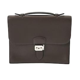 Hermès-Hermes Sac a Depeche 27 Handbag-Chocolate