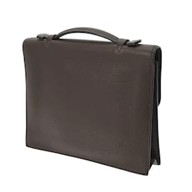 Hermès-Hermes Sac a Depeche 27 Handbag-Chocolate