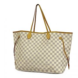 Louis Vuitton-Louis Vuitton Damier Azur Neverfull GM Tote Bag-White