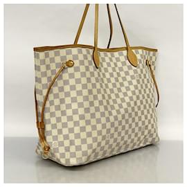 Louis Vuitton-Louis Vuitton Damier Azur Neverfull GM Tote Bag-White