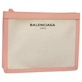 Balenciaga-Sac à main BALENCIAGA en toile rose et blanc 410119 Auth bs22154-Rose,Blanc