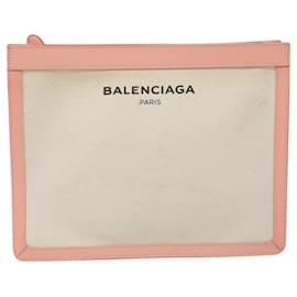 Balenciaga-Sac à main BALENCIAGA en toile rose et blanc 410119 Auth bs22154-Rose,Blanc