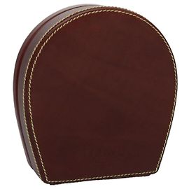 LOEWE Accessory Case Jewelry Box Leather Brown Auth SW024 Brown