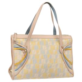 Fendi-FENDI Zucchino Canvas Hand Bag Multicolor Auth yk17408-Multiple colors