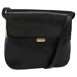 Christian Dior-Christian Dior Shoulder Bag Leather Black Auth bs22560-Black