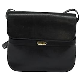 Christian Dior-Christian Dior Shoulder Bag Leather Black Auth bs22560-Black