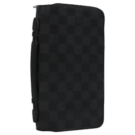 Louis Vuitton-LOUIS VUITTON Damier Graphite Zippy XL Wallet N41503 LV Auth bs22605-Damier ebene